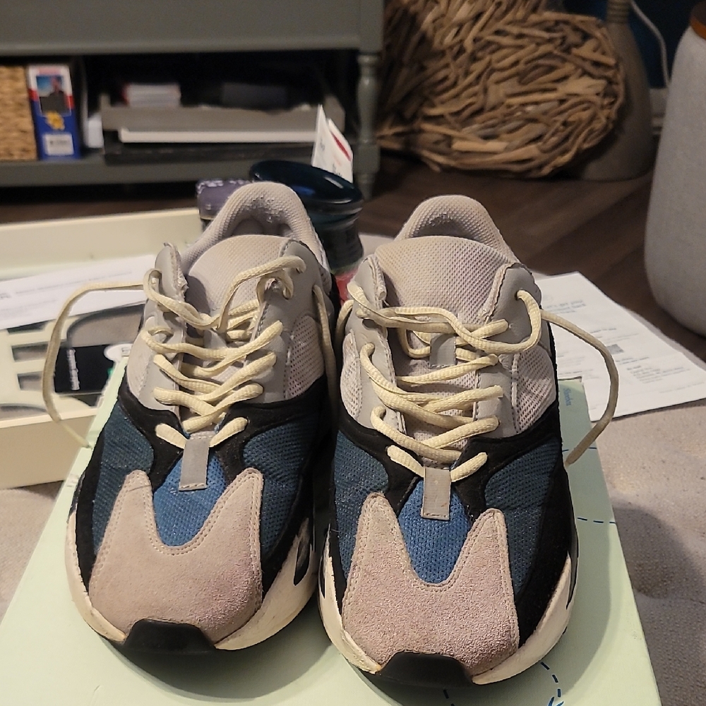 Stylish Blue and Beige Sneakers